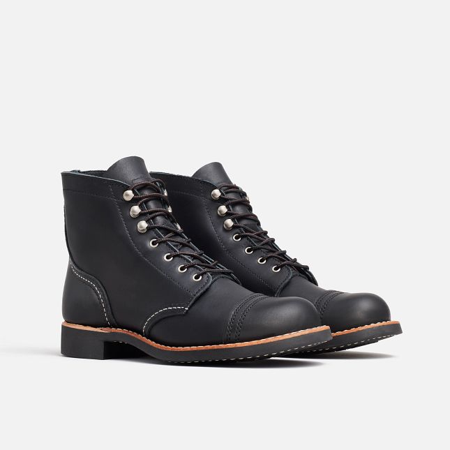 Red Wing Women's Iron Ranger Short Boot in Black Boundary Leather