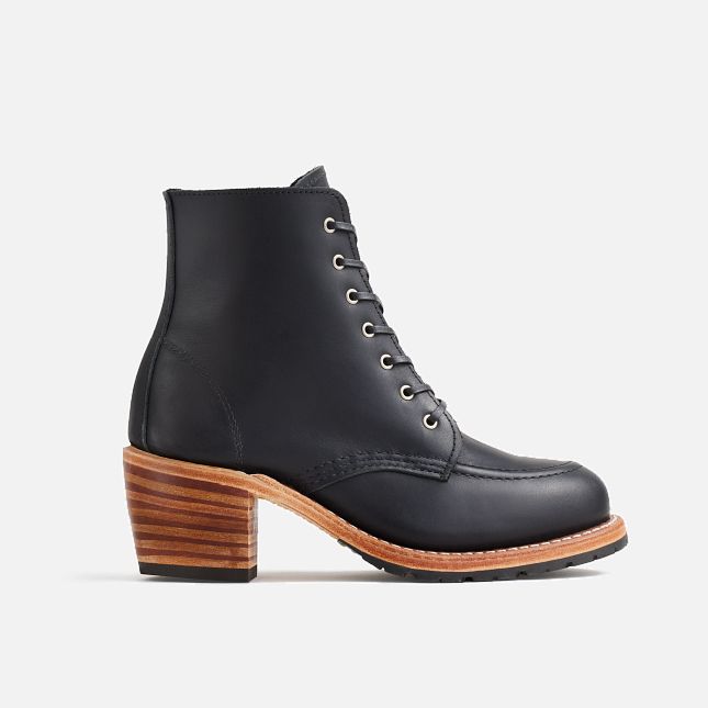 Red Wing Women's Clara Heeled Boot in Black Boundary Leather