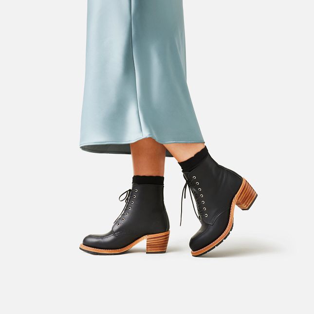 Red Wing Women's Clara Heeled Boot in Black Boundary Leather