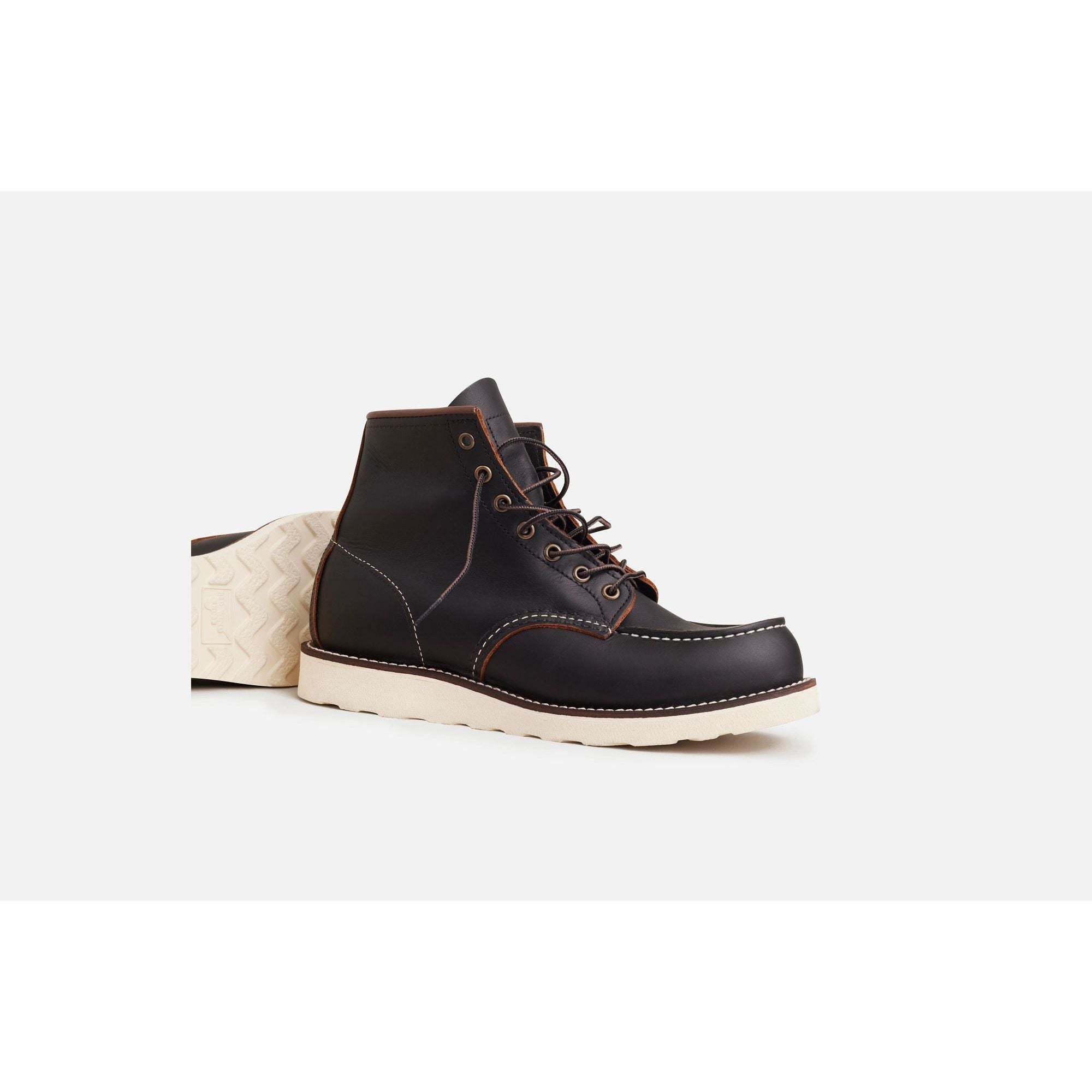 Red Wing Men's Classic Moc 6-Inch Boot in Black Prairie Leather