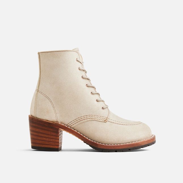 Red Wing Women's Clara Heeled Boot in White Sand Mohave Leather