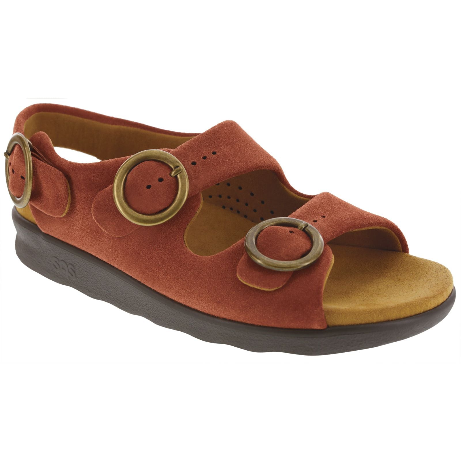 SAS Women's Relaxed Heel Strap Sandal in Rust