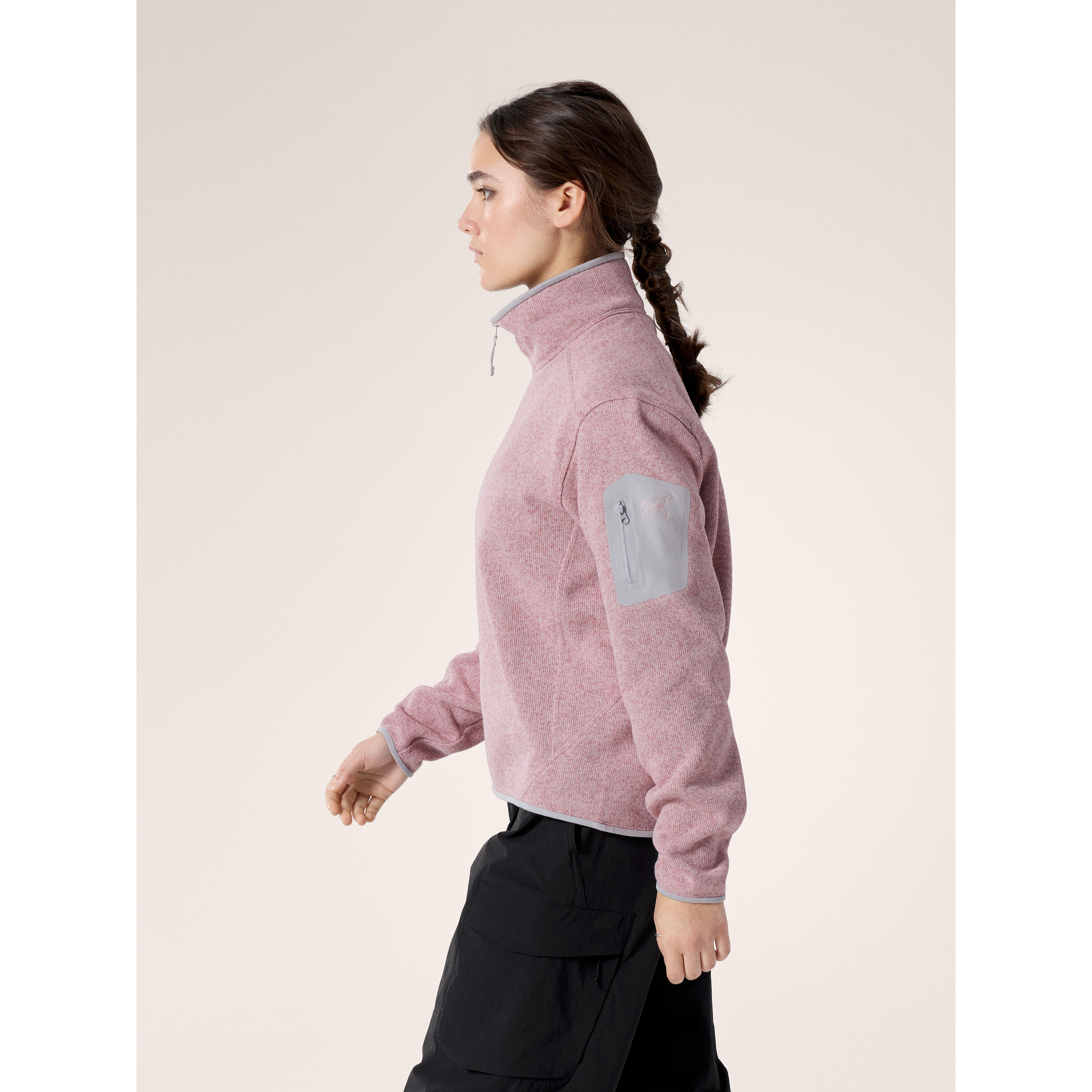 Arc'teryx Women's Covert Zip Neck in Alpine Rose Heather/Solitude