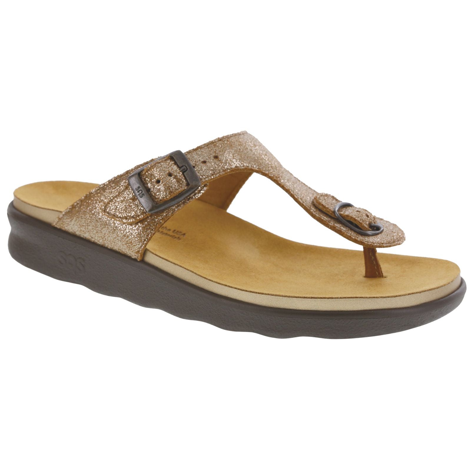 SAS Women's Sanibel T-Strap Slide Sandal in Sunstone