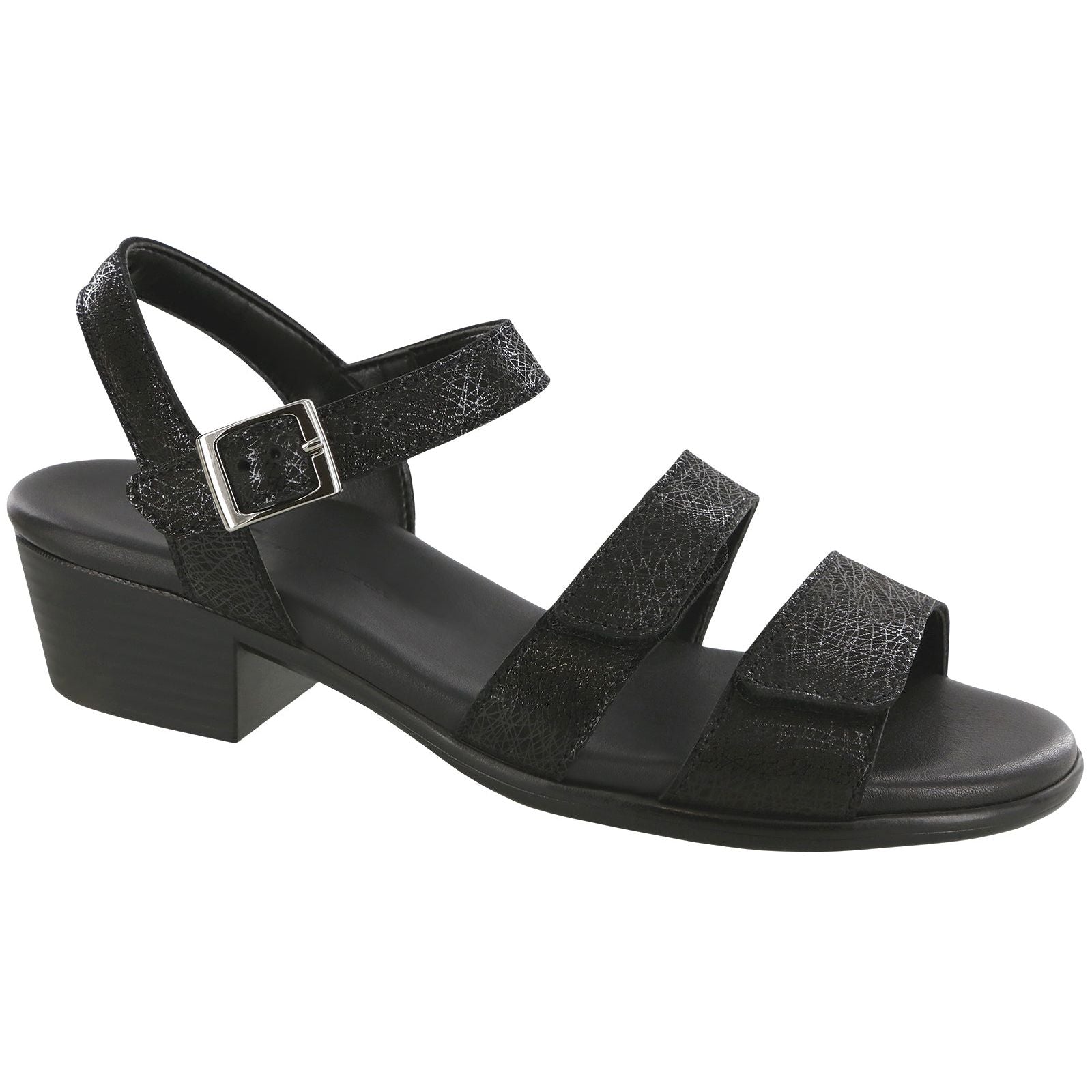 SAS Women's Savanna Heel Strap Sandal in Web Black