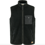Fjallraven Men's Vardag Pile Fleece Vest in Black Dark Grey  Men's Apparel