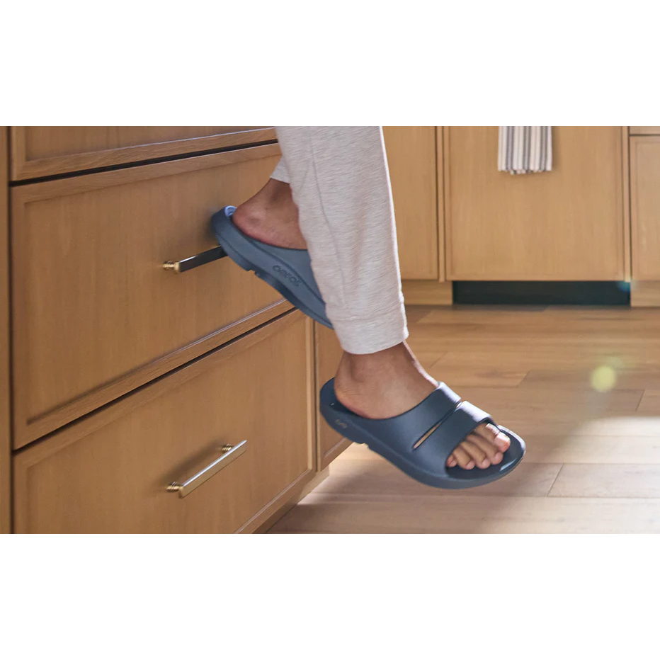 OOFOS Unisex Ooahh Slide Sandal in Moroccan Blue  Unisex Footwear