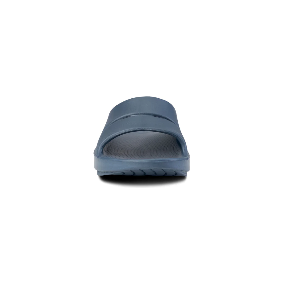 OOFOS Unisex Ooahh Slide Sandal in Moroccan Blue  Unisex Footwear