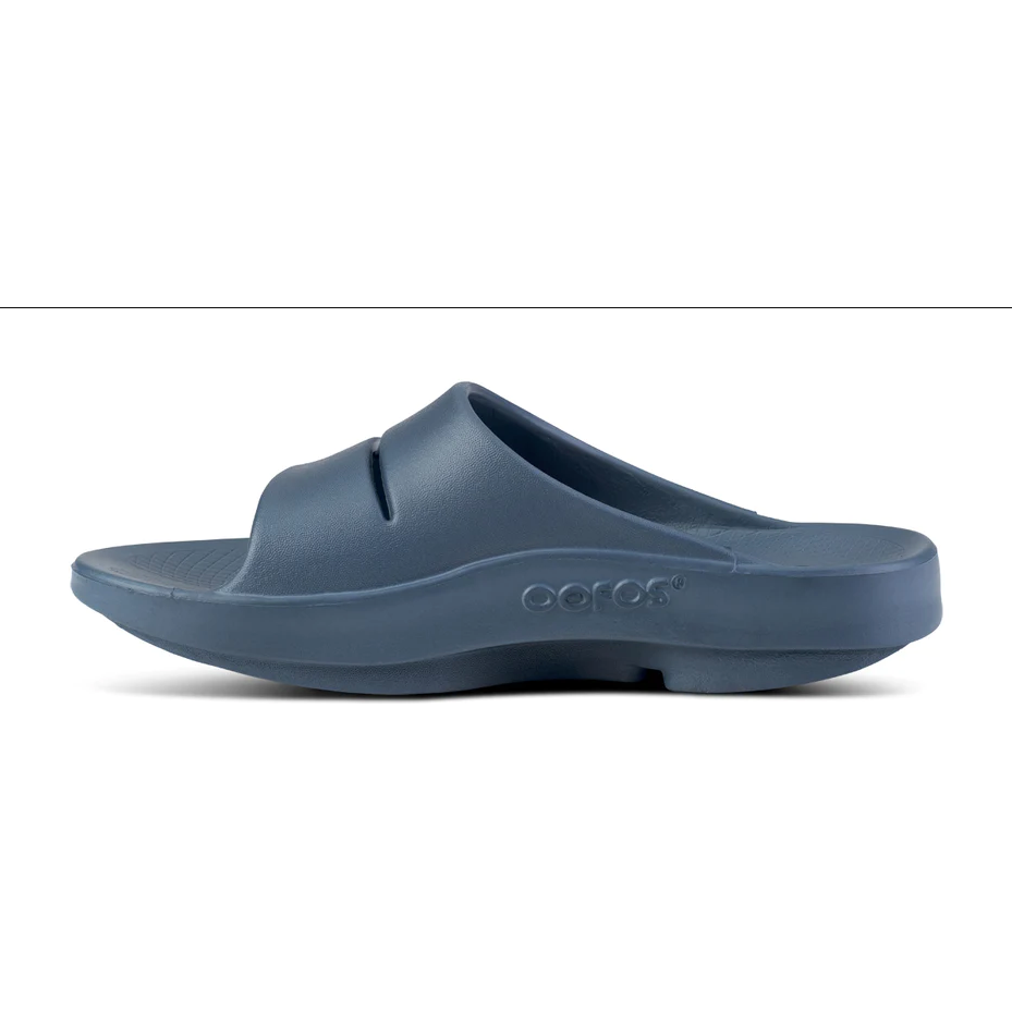 OOFOS Unisex Ooahh Slide Sandal in Moroccan Blue  Unisex Footwear