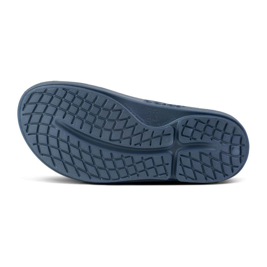 OOFOS Unisex Ooahh Slide Sandal in Moroccan Blue  Unisex Footwear