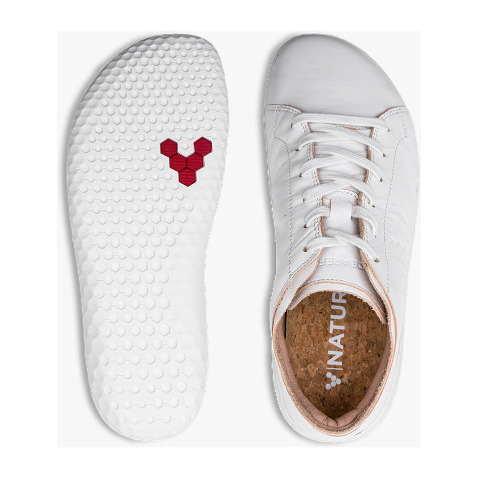 Vivobarefoot Men's Geo Court III Shoes in Bright White  Men's Footwear