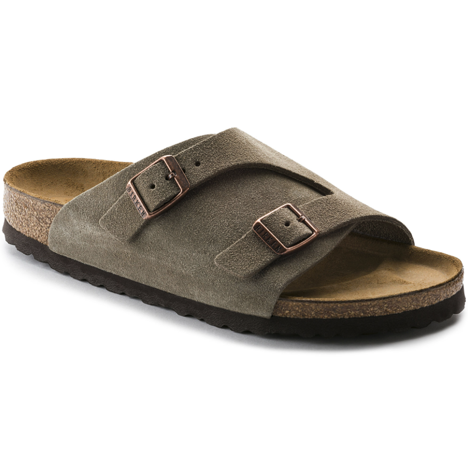 Birkenstock Zürich Suede Leather Sandal in Taupe  Unisex Footwear