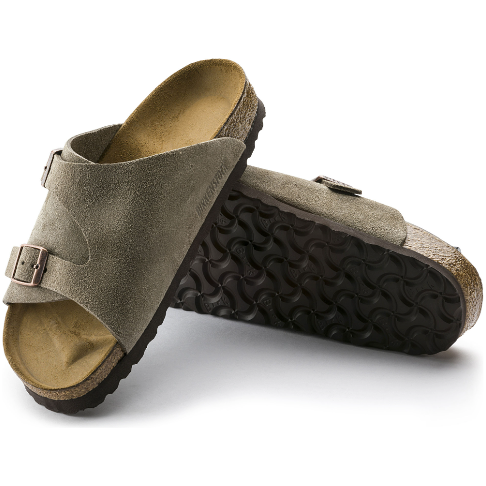 Birkenstock Zürich Suede Leather Sandal in Taupe  Unisex Footwear