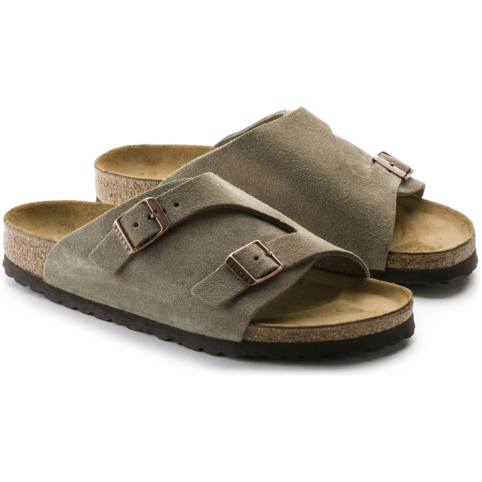 Birkenstock Zürich Suede Leather Sandal in Taupe  Unisex Footwear