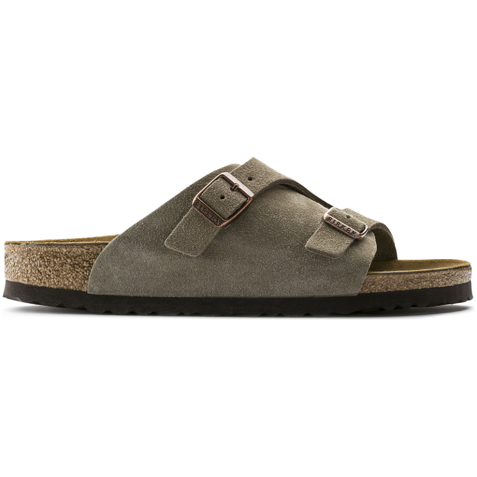 Birkenstock Zürich Suede Leather Sandal in Taupe  Unisex Footwear