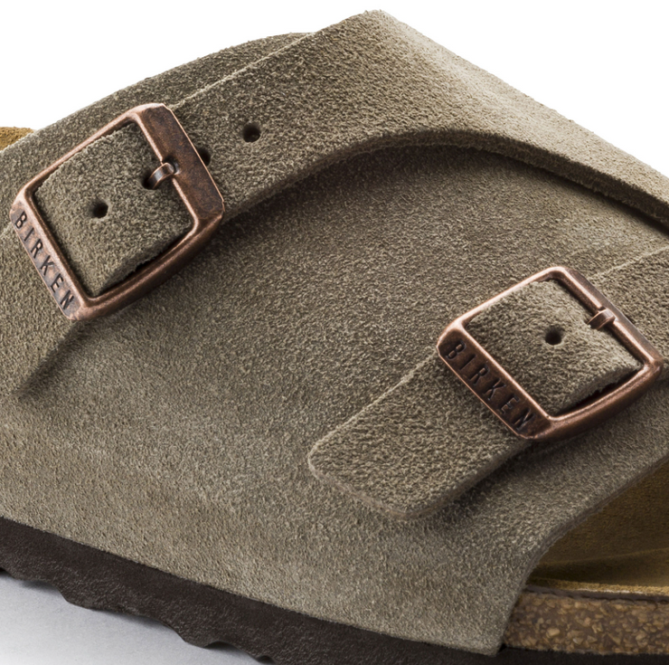 Birkenstock Zürich Suede Leather Sandal in Taupe