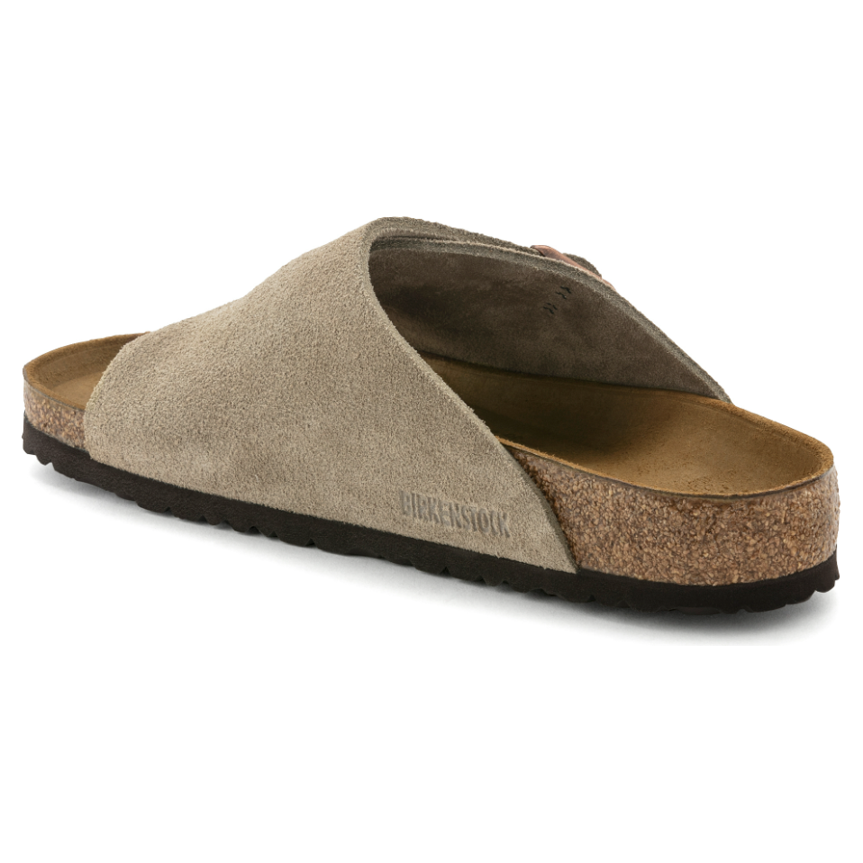 Birkenstock Zürich Suede Leather Sandal in Taupe  Unisex Footwear