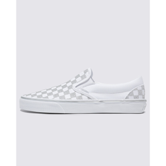 Vans Classic Slip-On Checkerboard Shoe in Metallic True White