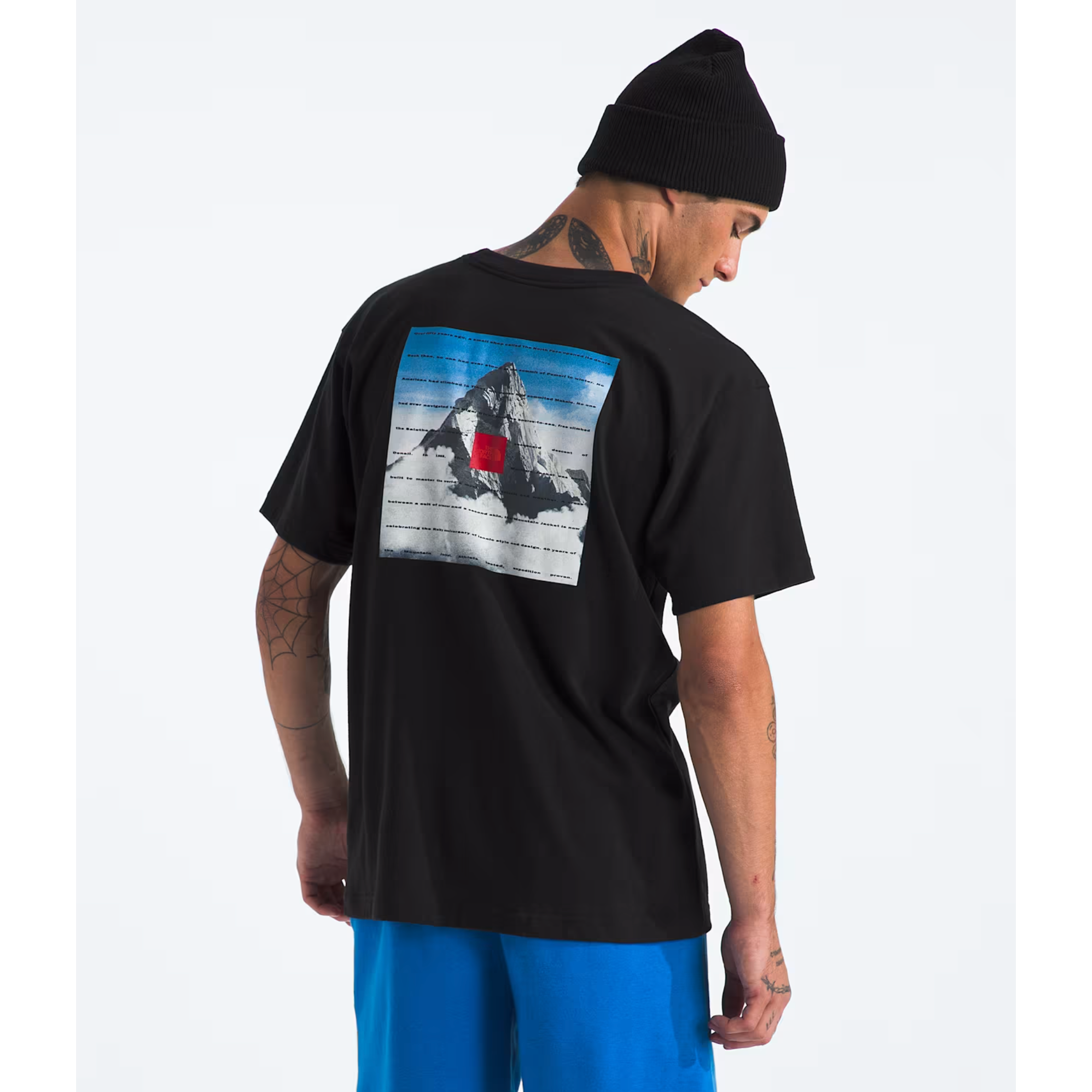 The North Face Men’s Short-Sleeve 40th Anniversary Mountain Jacket Heavyweight Tee-Footprint USA