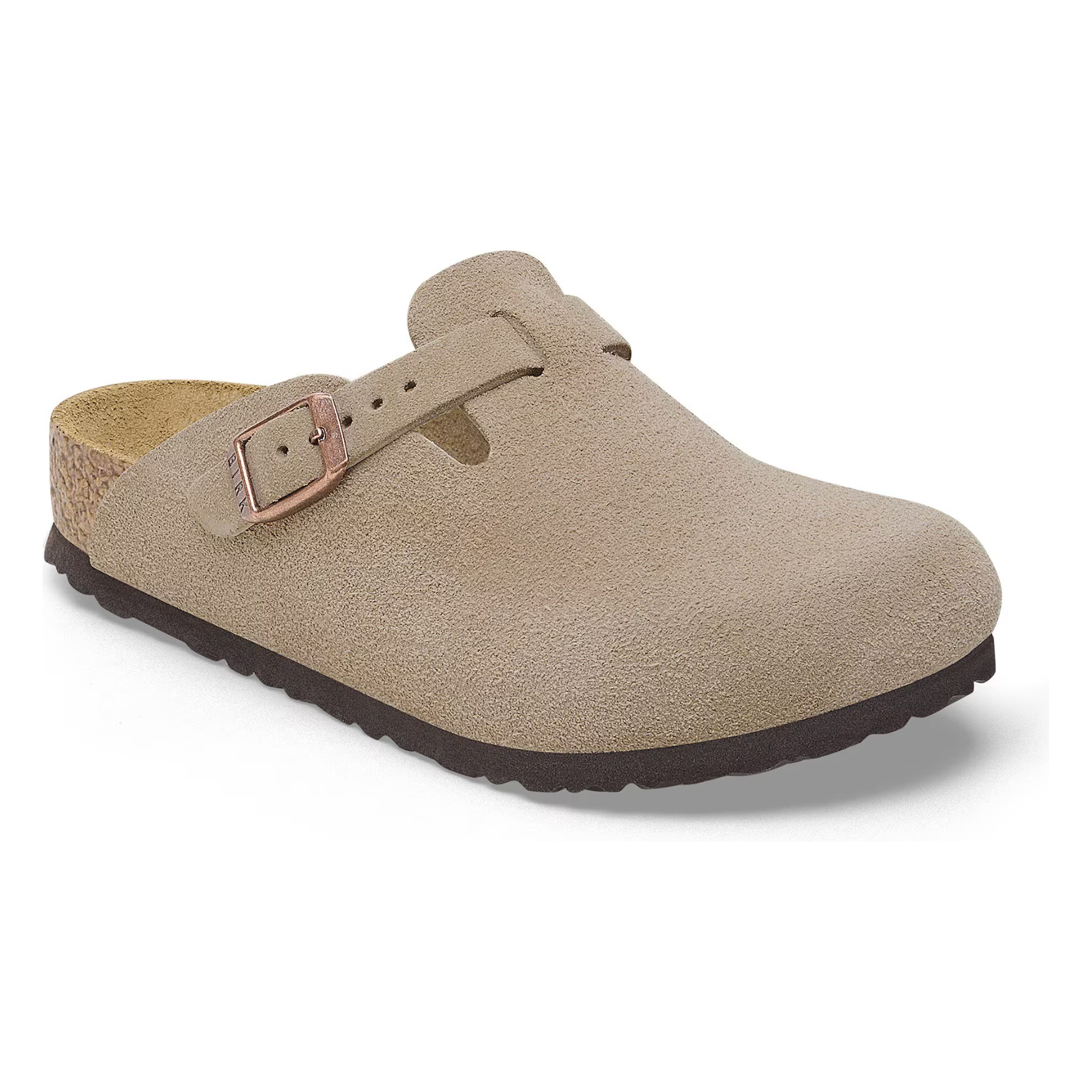 Birkenstock Boston Kids Suede Leather in Taupe