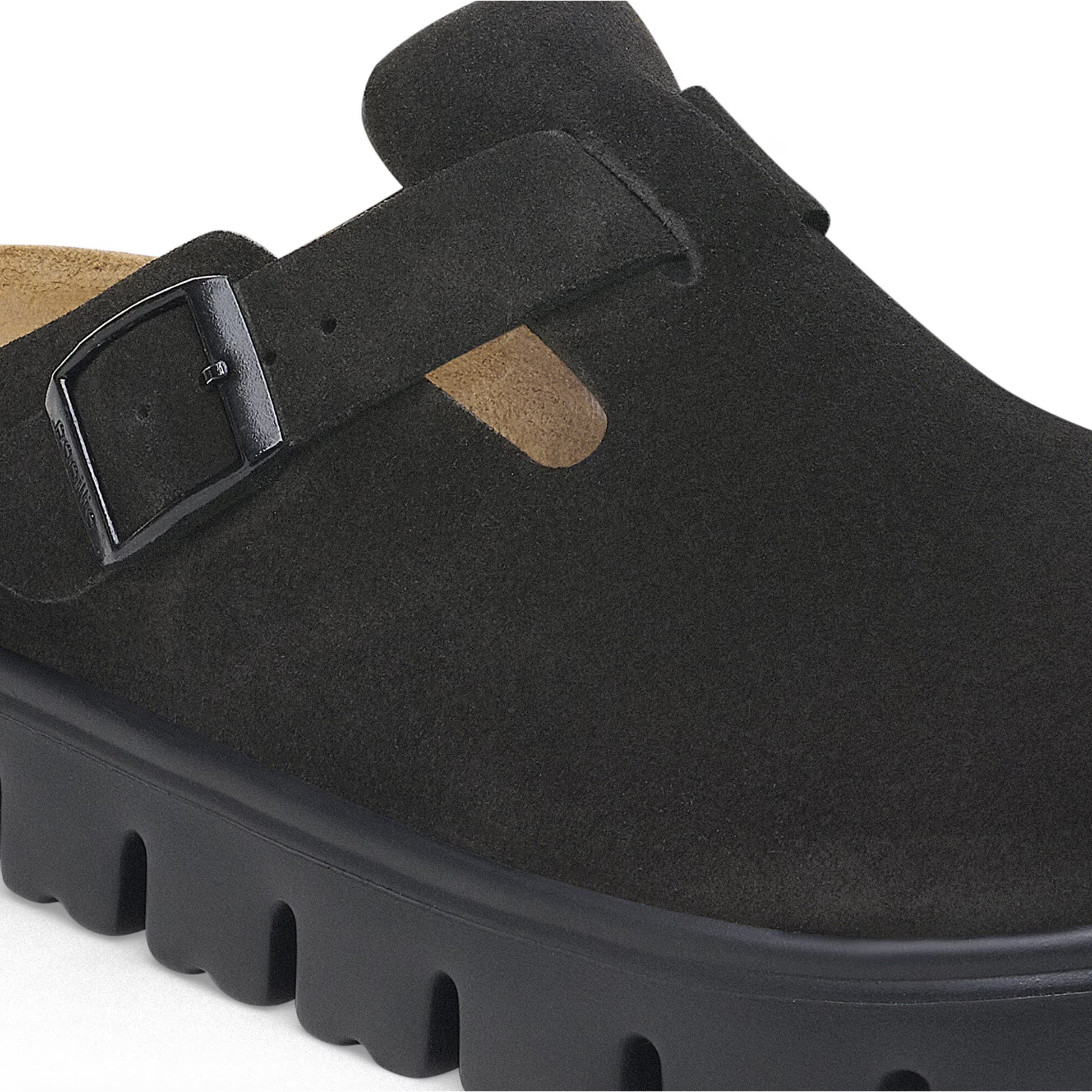 Birkenstock Boston Chunky Suede Leather in Black/Black