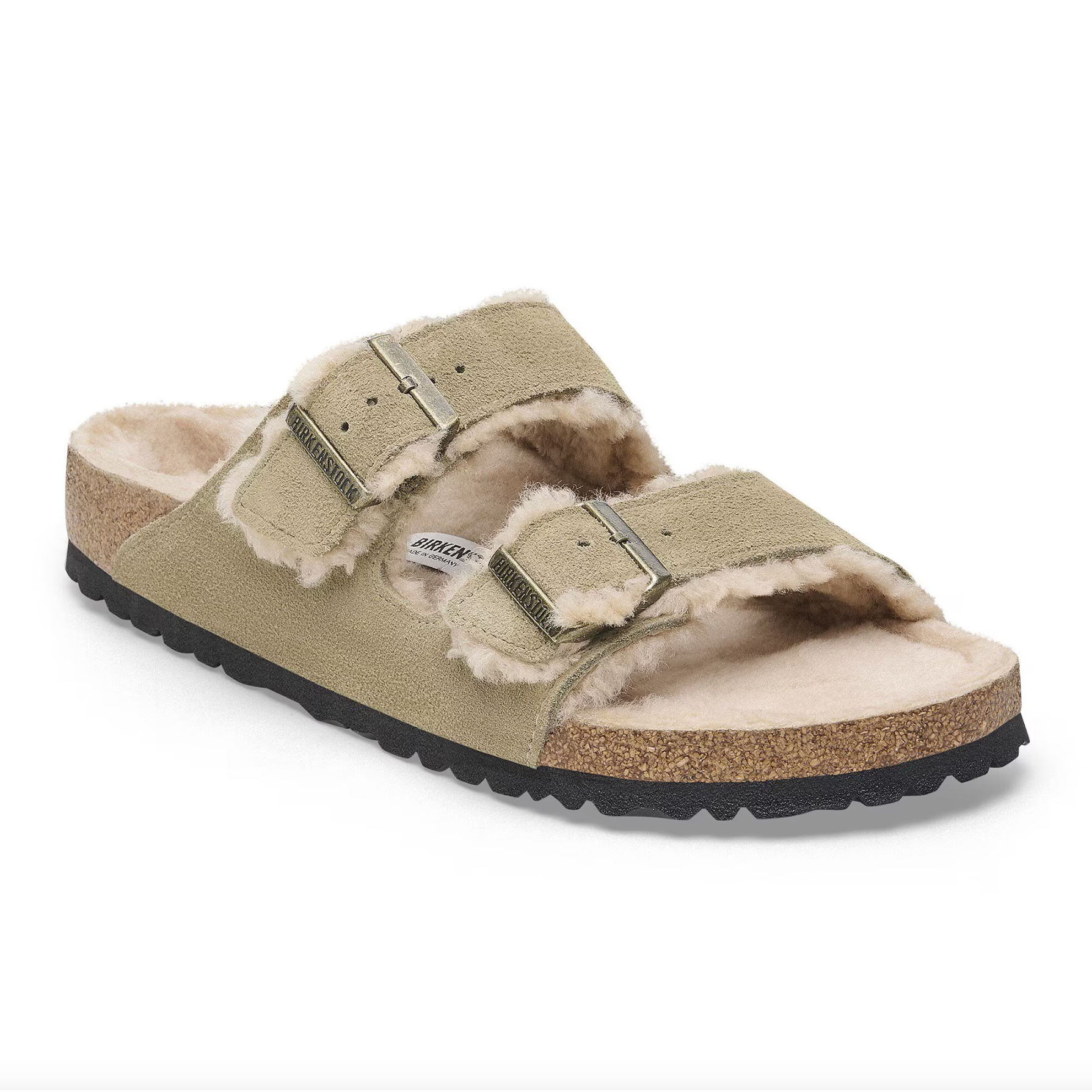 Birkenstock Women's Arizona Shearling Suede Leather in Taupe