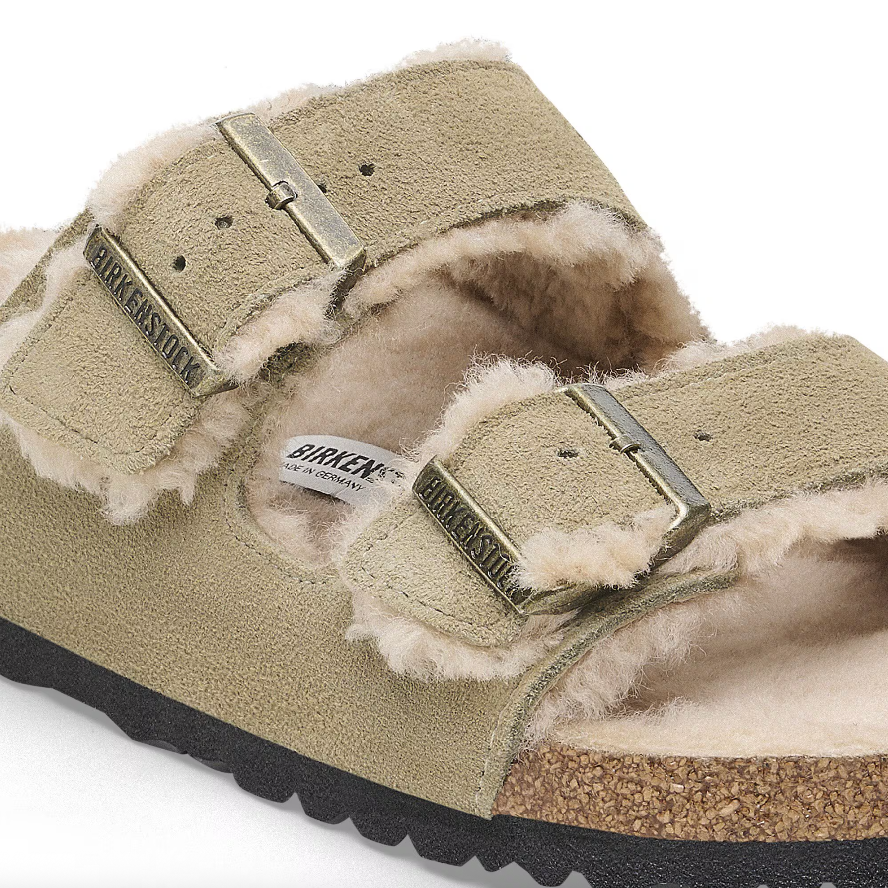 Birkenstock Women's Arizona Shearling Suede Leather in Taupe
