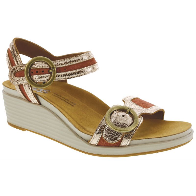 SAS Women's Seight Wedge Sandal in Copper