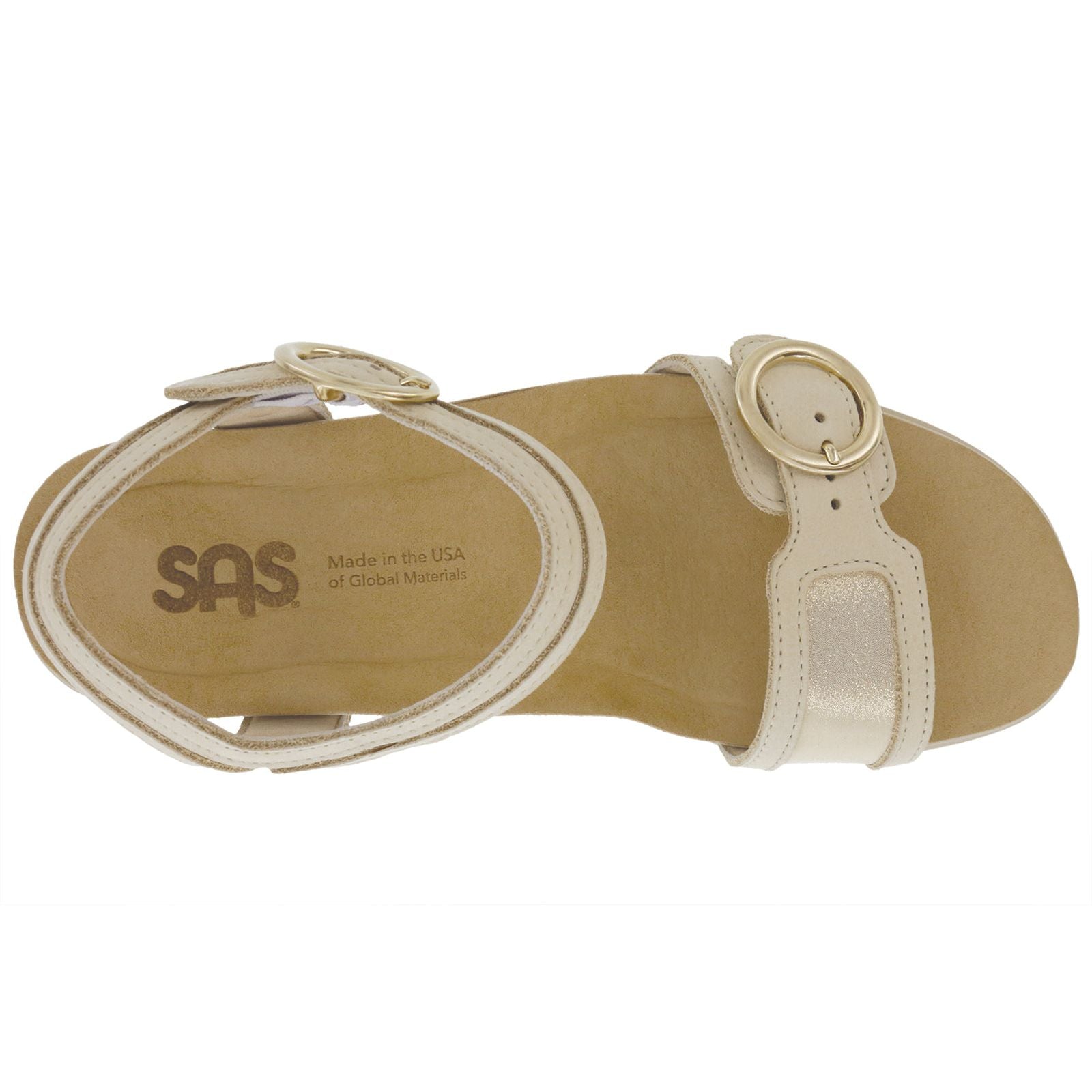 SAS Women's Seight Wedge Sandal in Soft Gold