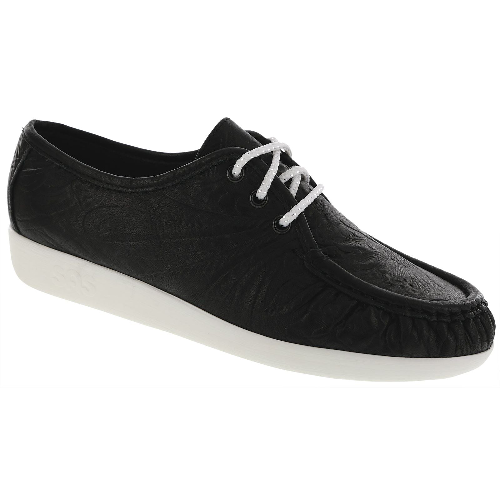 SAS Women's Siesta Lace Up Loafer in Black Larse