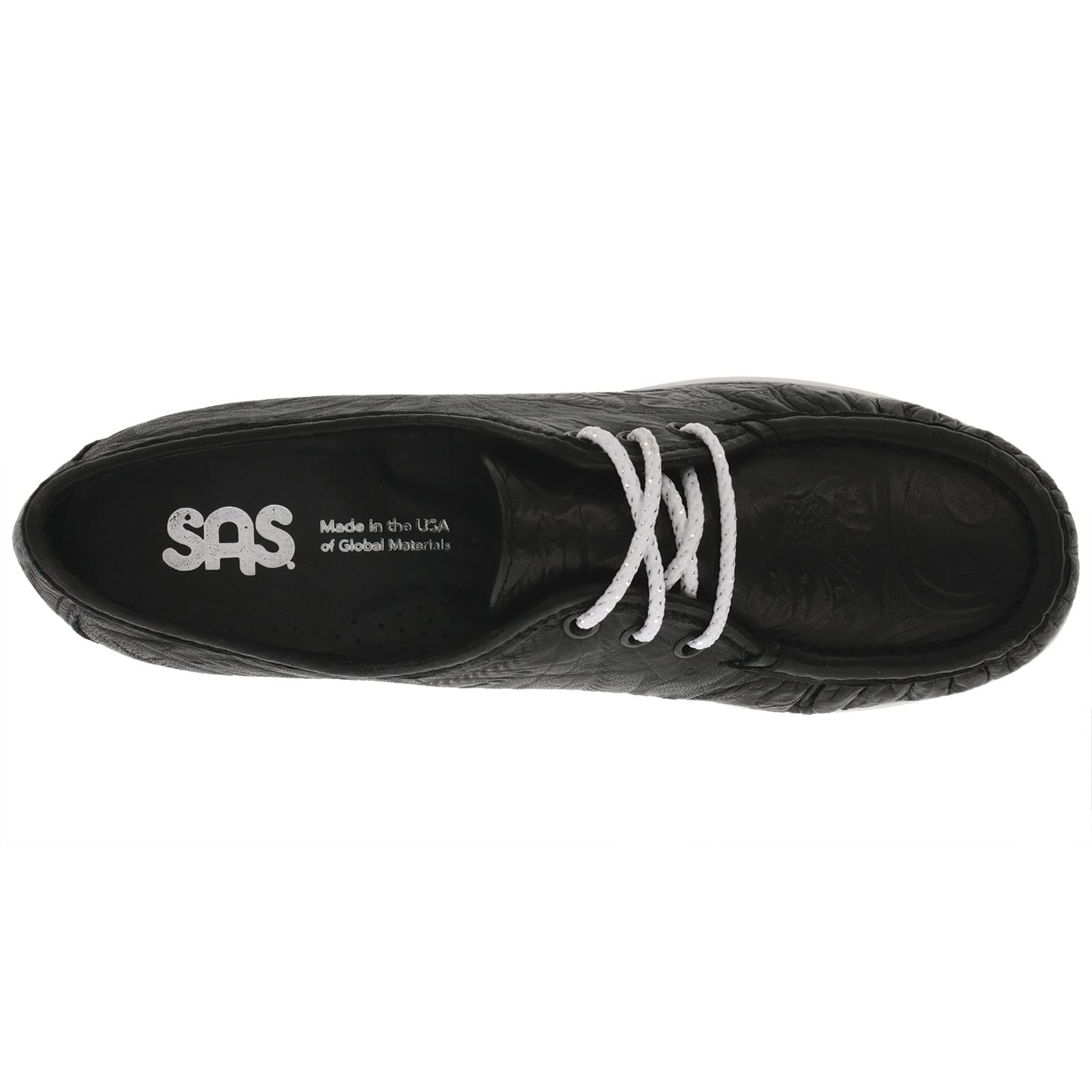SAS Women's Siesta Lace Up Loafer in Black Larse