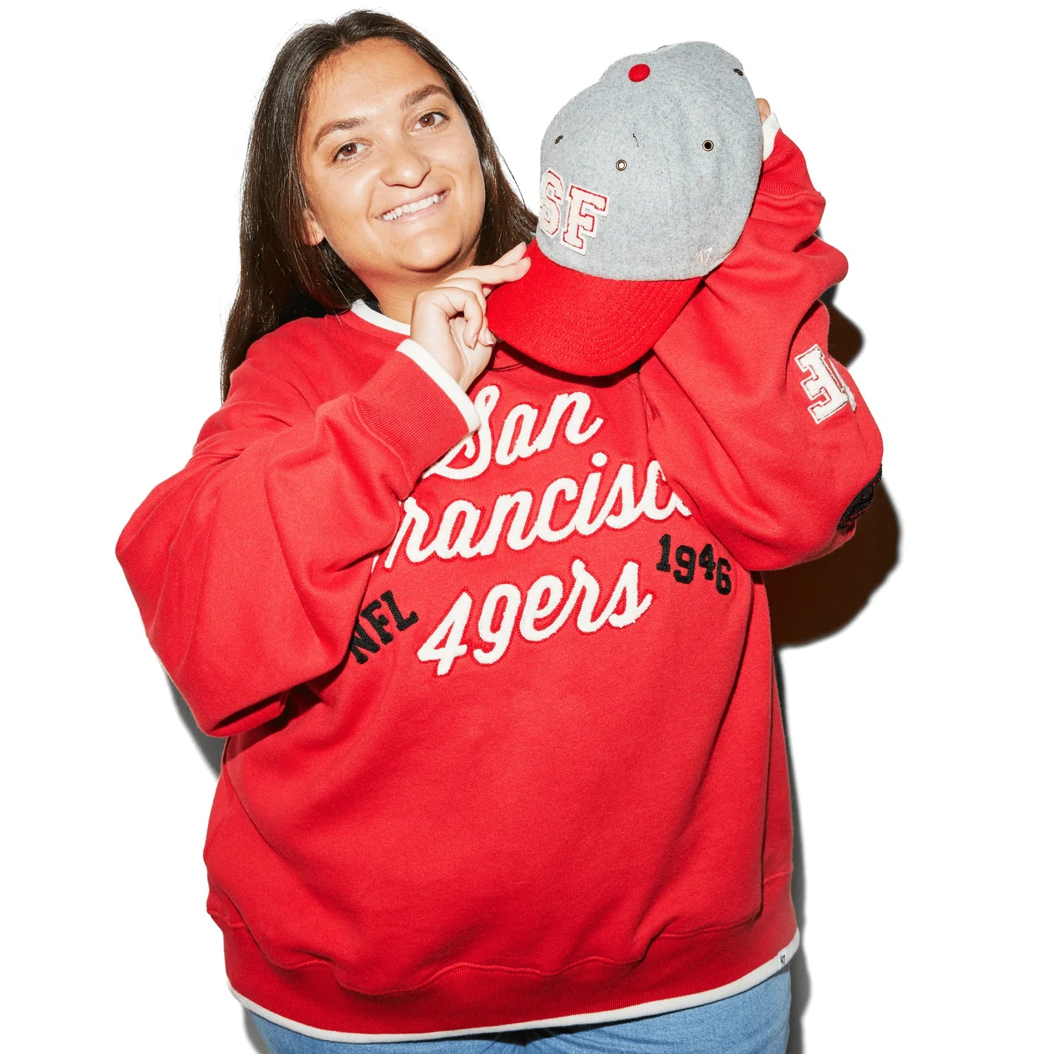 '47 Stoney Clover Lane X San Francisco 49ers Block Clean Up Hat in Gray/Scarlet