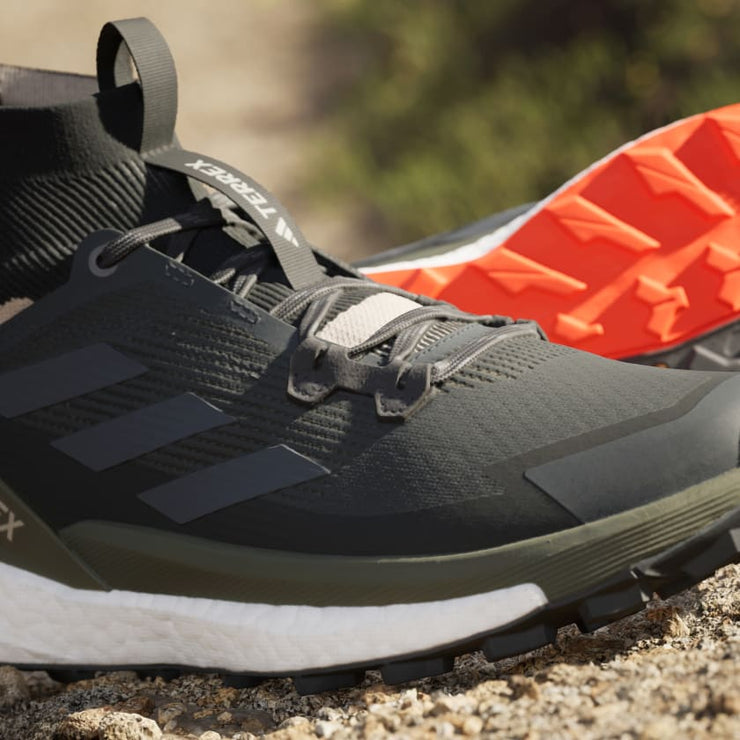 Adidas Terrex Free Hiker 2.0 Hiking Shoes in Carbon Grey Six Core Black Footprint USA
