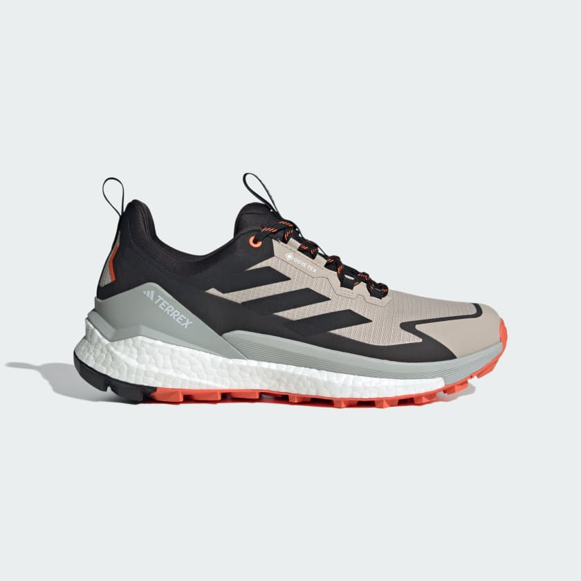 Adidas Men's Terrex Free Hiker 2.0 Low Gore-Tex in Wonder Beige Core Black Semi Impact orange  Men's Footwear