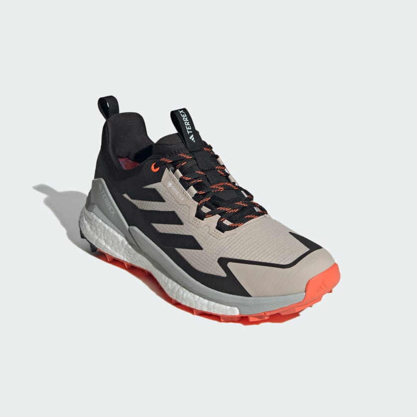 Adidas Men's Terrex Free Hiker 2.0 Low Gore-Tex in Wonder Beige Core Black Semi Impact orange  Men's Footwear