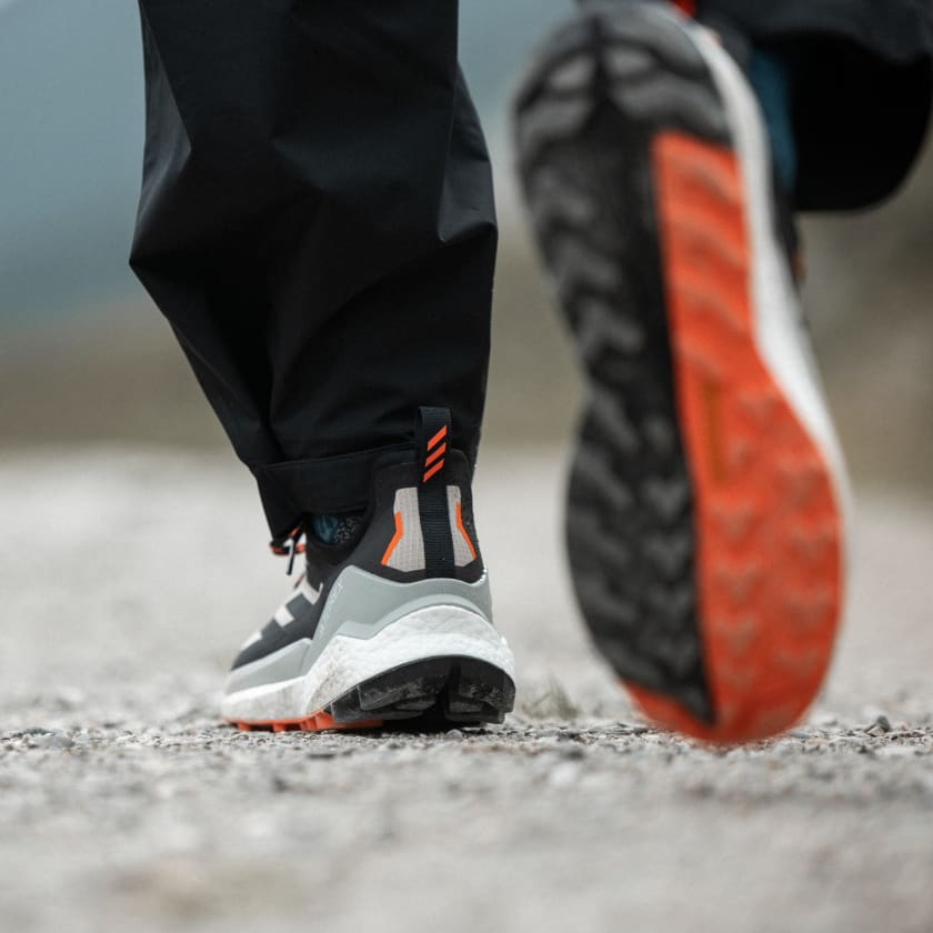 Adidas Men's Terrex Free Hiker 2.0 Low Gore-Tex in Wonder Beige Core Black Semi Impact orange  Men's Footwear