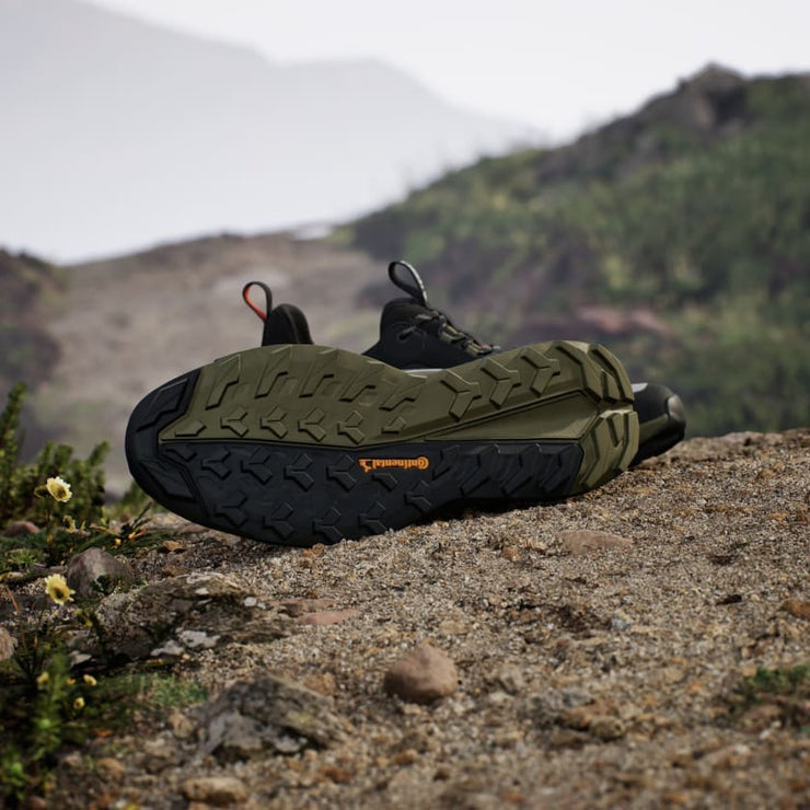 Adidas Men s Terrex Free Hiker 2.0 Low Gore Tex Hiking Shoes in Core Black Carbon Olive Strata