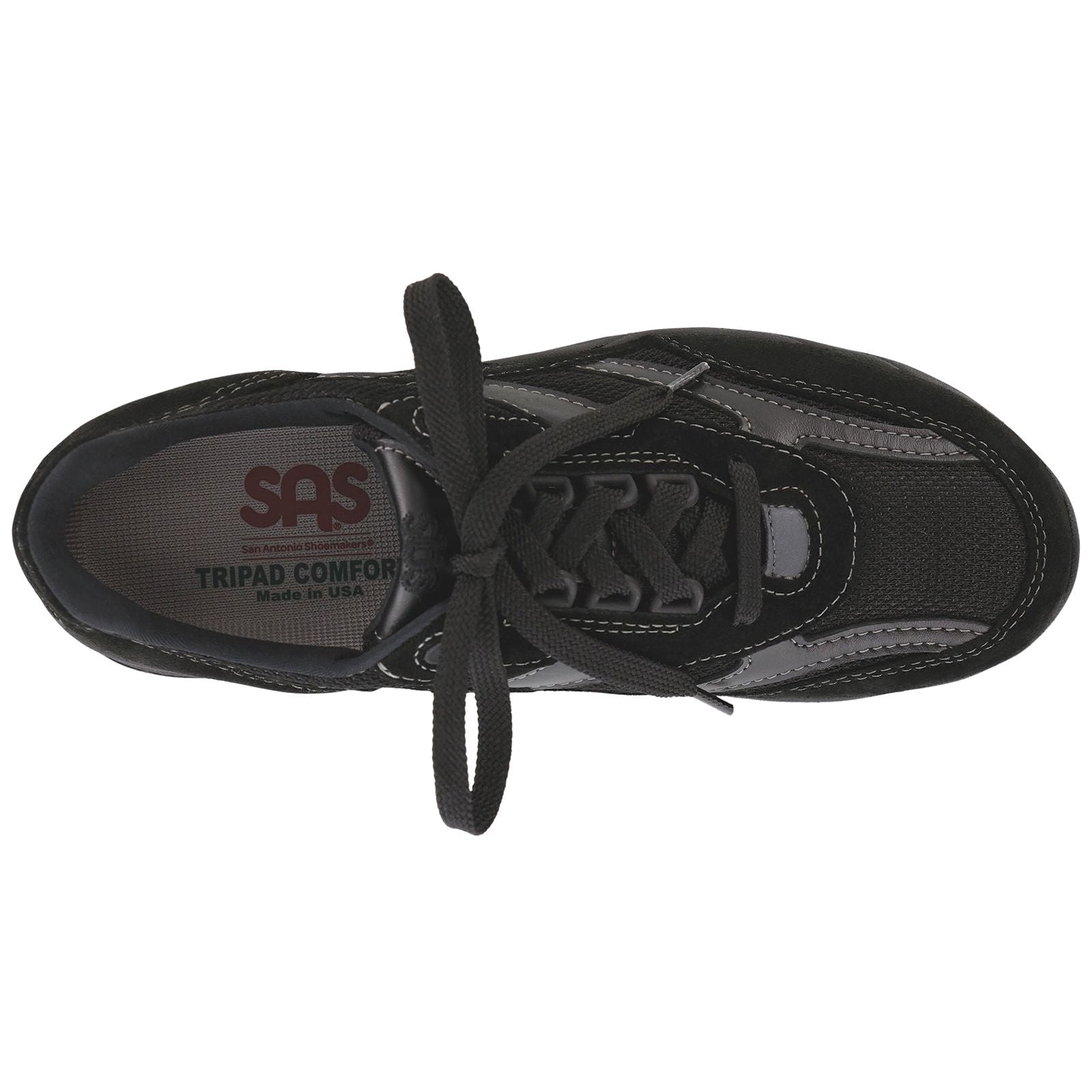 SAS Women's Tour Mesh Lace Up Sneaker Mesh in Black