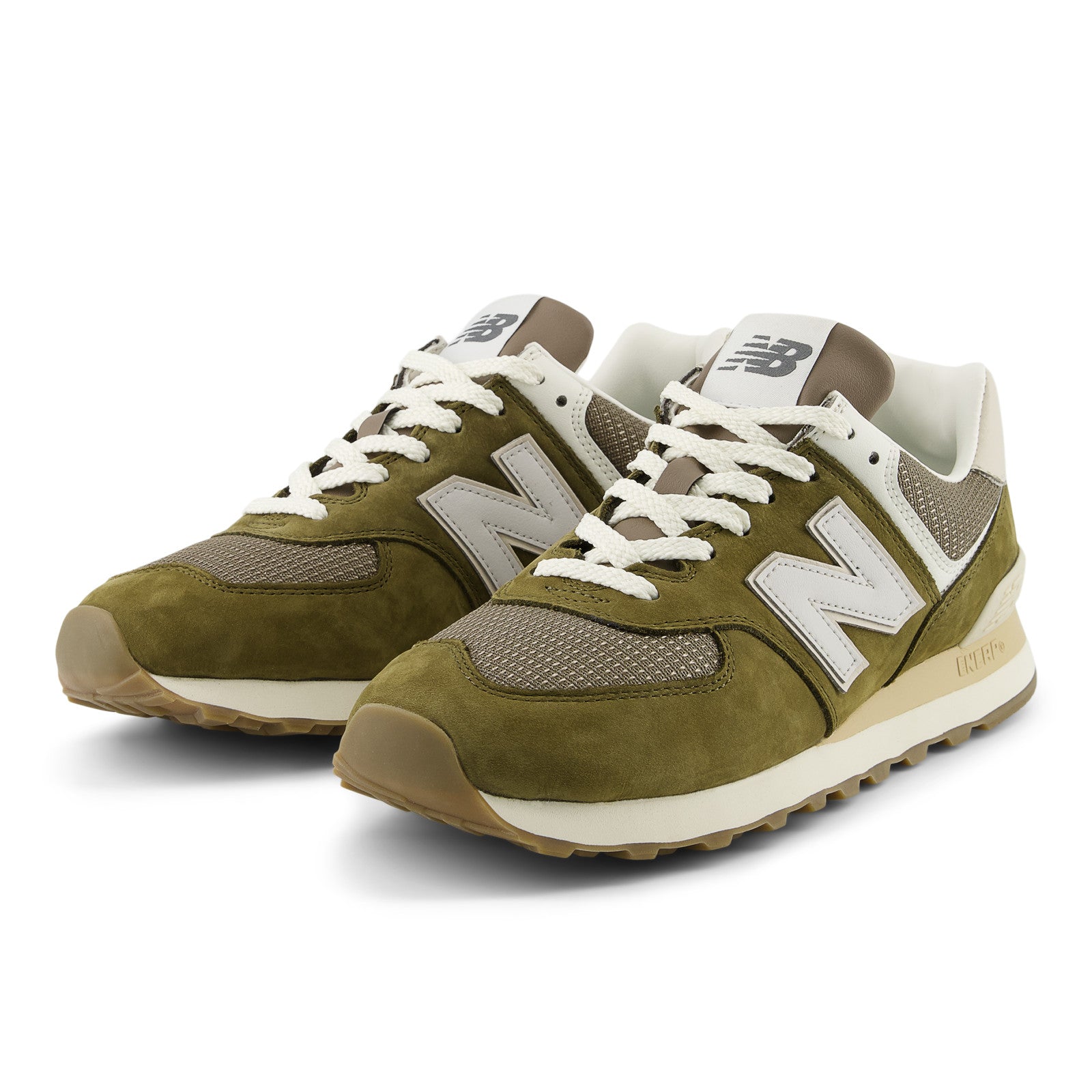 New Balance Men's 574 in Calcium with Dark Silver Metallic