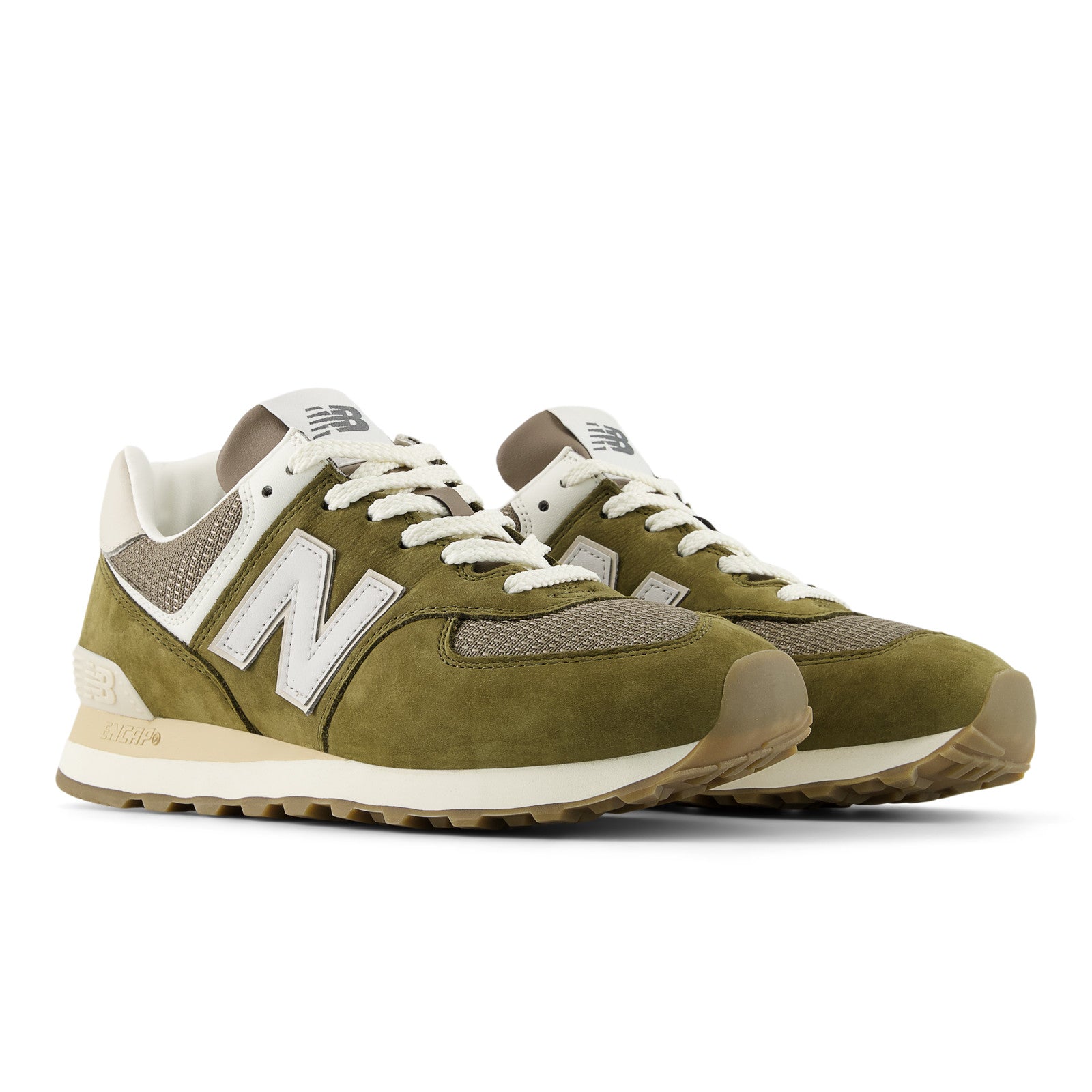 New Balance Men's 574 in Calcium with Dark Silver Metallic