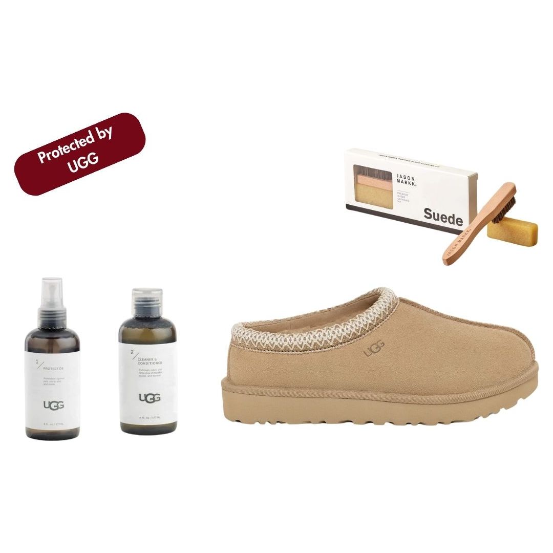 UGG Women's Tasman in Mustard Seed + UGG Protect Kit + Jason Markk Suede Kit  Women's Footwear