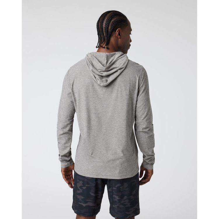 Vuori Men's Strato Tech Hoodie in Heather Grey  Men's Apparel