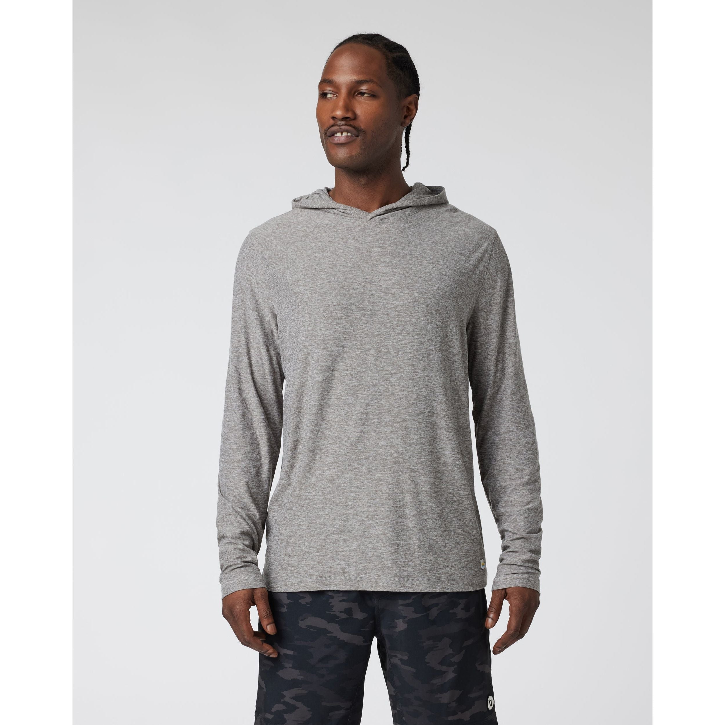 Vuori Men's Strato Tech Hoodie in Heather Grey  Men's Apparel