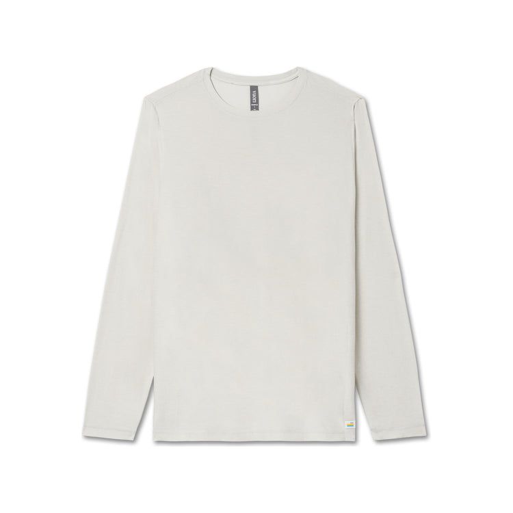 Vuori Men's Long Sleeve Strato Tech Tee in Salt Heather  Men's Apparel