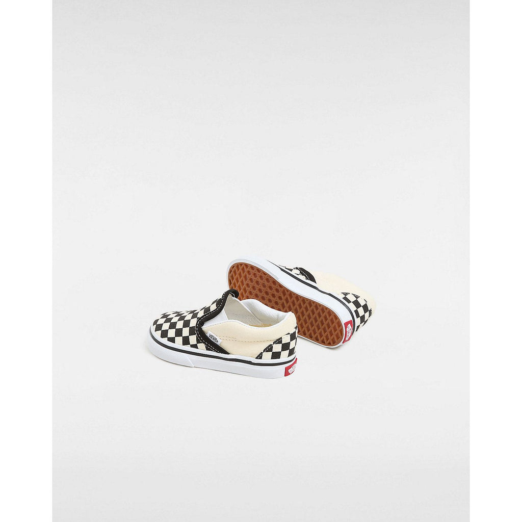 Vans Toddler Classic Slip-On Checkerboard Shoe in Black Off