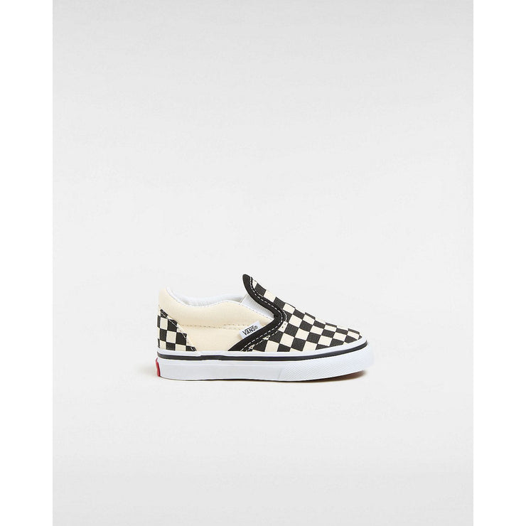 Vans Toddler Classic Slip-On Checkerboard Shoe in Black Off White