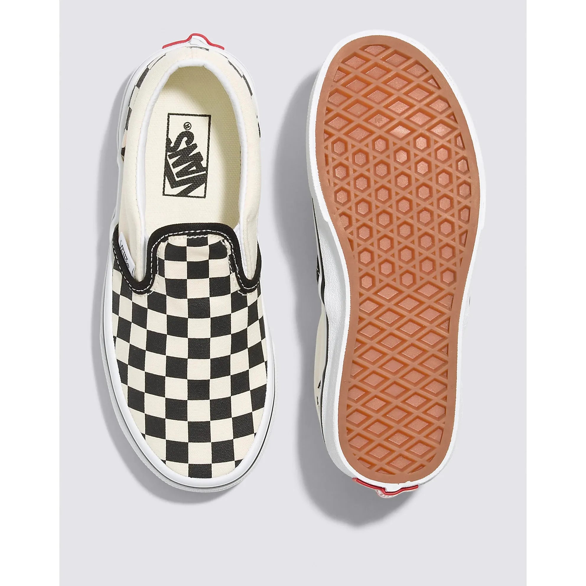 Checkered vans slip ons kids online