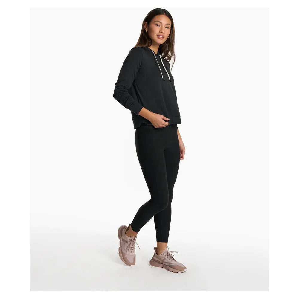 Vuori Women's Halo Essential Hoodie in Black Heather  Clothing