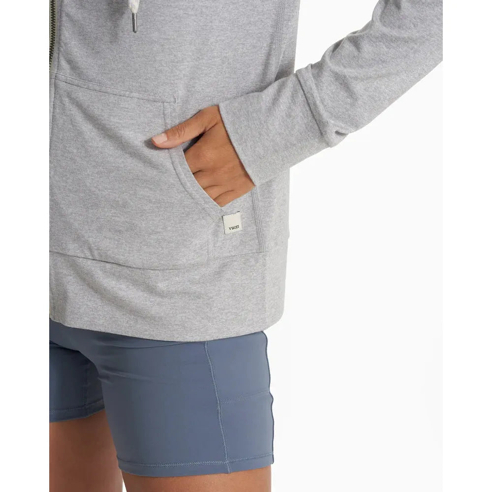 Vuori Women's Halo Performance Hoodie 2.0 In Pale Grey Heather  Clothing