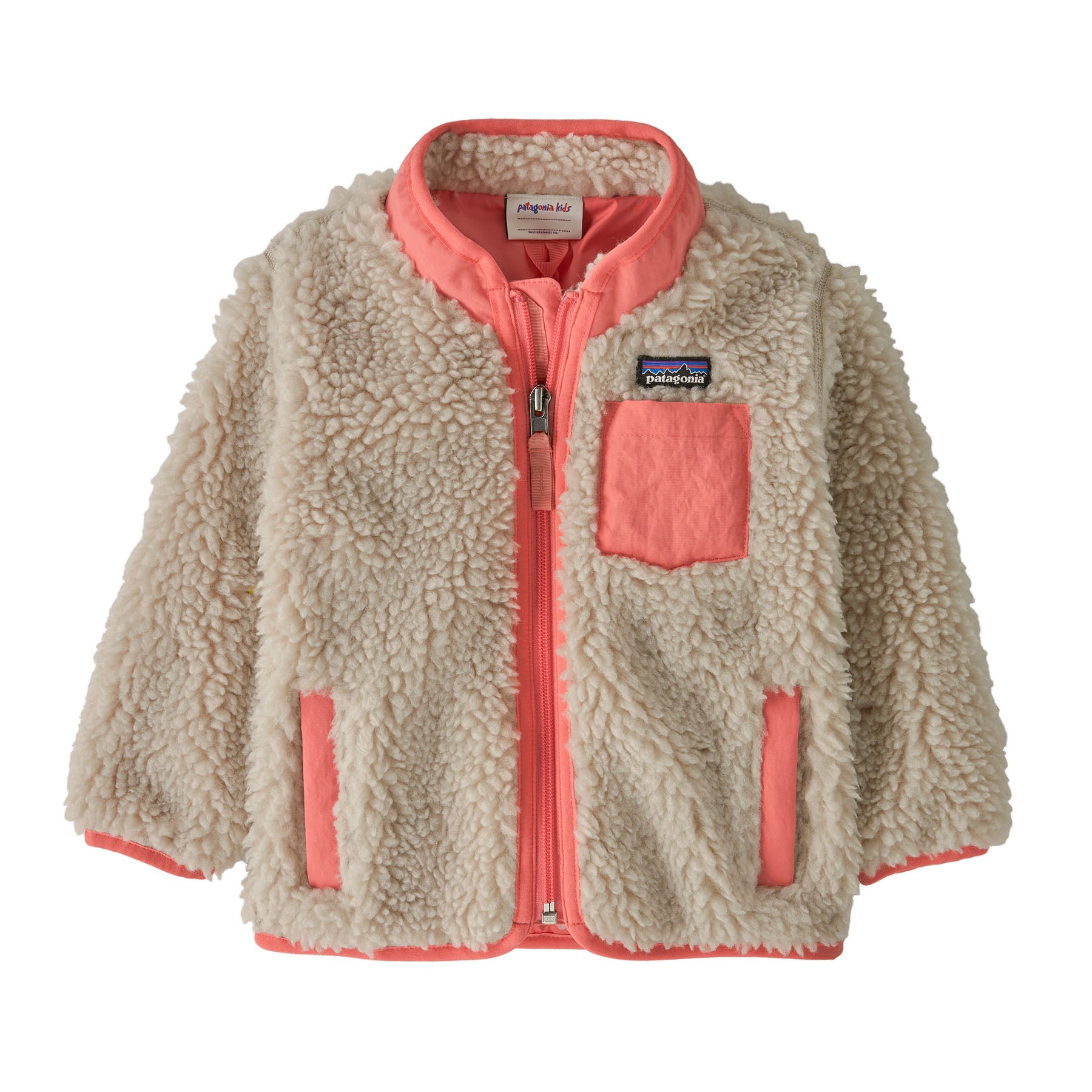 Patagonia Baby Retro-X® Fleece Jacket | Natural w/ Sparkle Pink